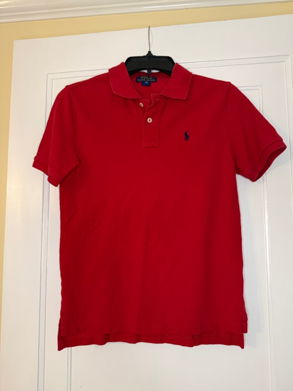 Polo Ralph Lauren Boys Polo Shirt M 10/12 Red | Navy Pony Logo Classic